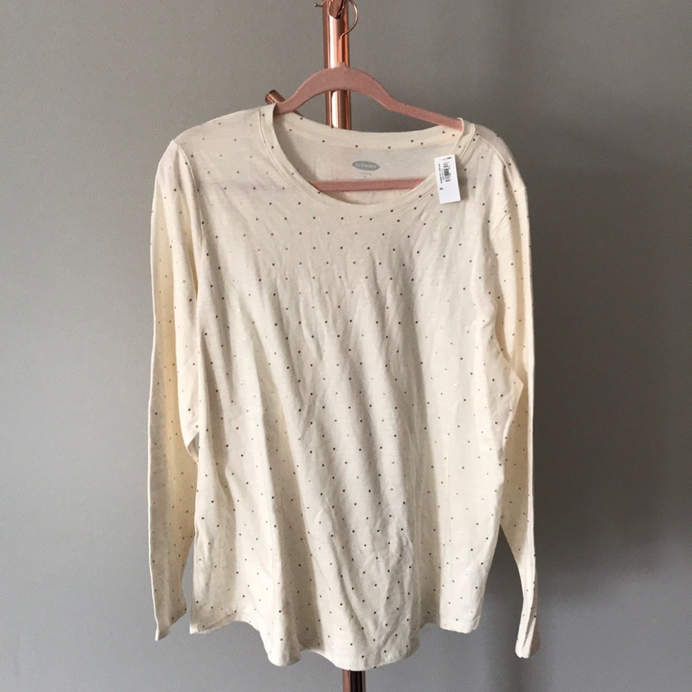 NWT Old Navy long sleeve tee w/ rose gold dots